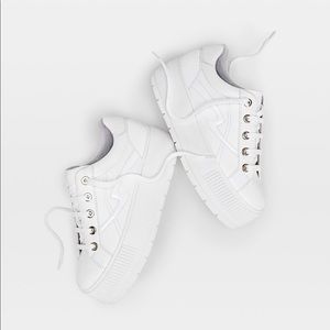 White platform sneakers